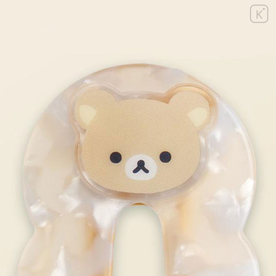 Japan San-X Acrylic Hair Clip - Rilakkuma : Pearl Marble Brown - 2