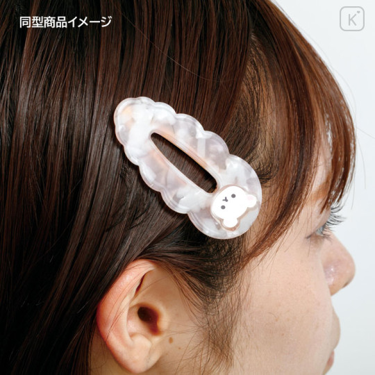 Japan San-X Acrylic Hair Clip - Rilakkuma : Pearl Marble Brown - 3