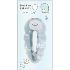 Japan San-X Acrylic Hair Clip - Sumikko Gurashi : Tokage Pearl Marble Blue