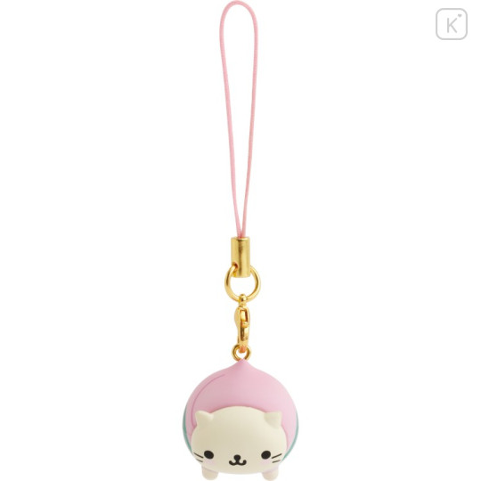 Japan San-X Figure Keychain with Strap - Nyan Nyan Nyanko : San-X Universe Peach - 2