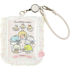 Japan San-X Pass Case Card Holder & Reel - Sumikko Gurashi : Angel and Devil's Tail Frill