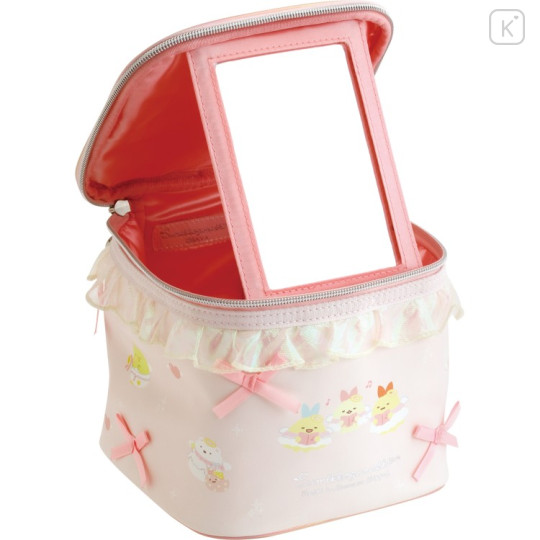 Japan San-X Vanity Pouch with Mirror - Sumikko Gurashi : Angel and Devil's Tail Frill Pink - 3
