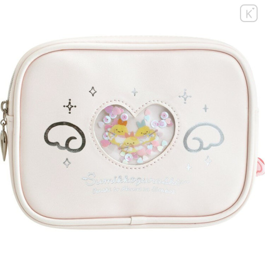 Japan San-X Cosmetic Pouch - Sumikko Gurashi : Angel and Devil's Tail Pink Sparkling sequins - 2