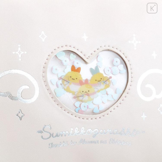 Japan San-X Cosmetic Pouch - Sumikko Gurashi : Angel and Devil's Tail Pink Sparkling sequins - 4
