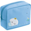 Japan San-X Cosmetic Pouch - Buru Buru Dog : San-X Universe Embroidered Blue - 1