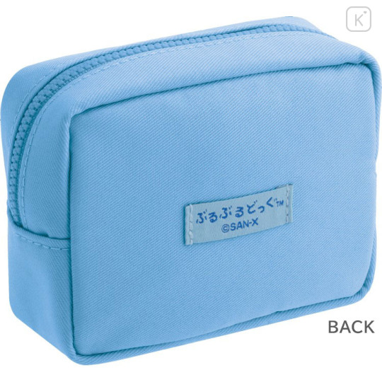 Japan San-X Cosmetic Pouch - Buru Buru Dog : San-X Universe Embroidered Blue - 2