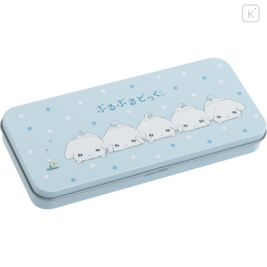 Japan San-X Tin Pencil Case - Buru Buru Dog : San-X Universe Blue - 1