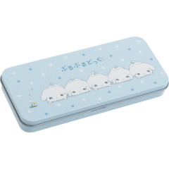 Japan San-X Tin Pencil Case - Buru Buru Dog : San-X Universe Blue