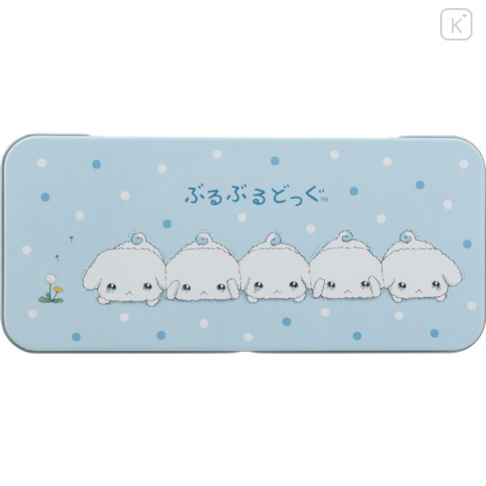 Japan San-X Tin Pencil Case - Buru Buru Dog : San-X Universe Blue - 2