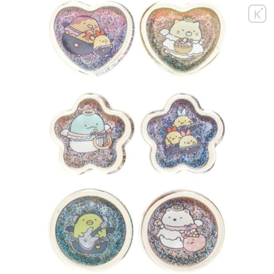 Japan San-X Sparkly Marble Sticker Flakes - Sumikko Gurashi : Angel and Devil's Tail - 2