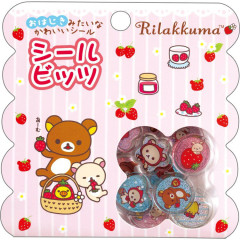 Japan San-X Sparkly Marble Sticker Flakes - Kiiroitori & Korilakkuma & Rilakkuma : Strawberry Pink