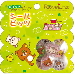 Japan San-X Sparkly Marble Sticker Flakes - Kiiroitori & Korilakkuma & Rilakkuma : Clover Green