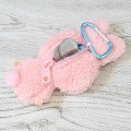 Japan Monchhichi Fluffy Plush Mini Pouch with Carabiner - Chimutan : Sitting - 3