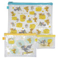 Japan Tom and Jerry Clear Flat Pouch Set - Cheese - 1