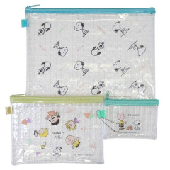 Japan Peanuts Clear Flat Pouch Set - Snoopy : Charlie