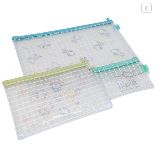 Japan Peanuts Clear Flat Pouch Set - Snoopy : Charlie - 2