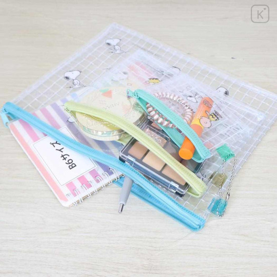 Japan Peanuts Clear Flat Pouch Set - Snoopy : Charlie - 3