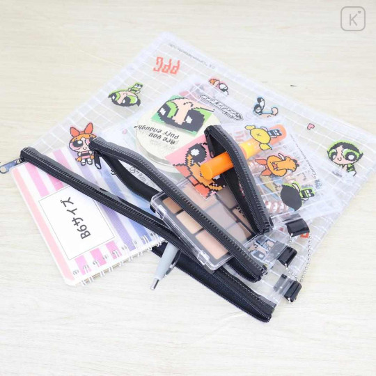 Japan The Powerpuff Girls Clear Flat Pouch Set - Pixel Art - 3