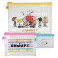 Japan Peanuts Clear Flat Pouch Set - Snoopy : Colorful - 1