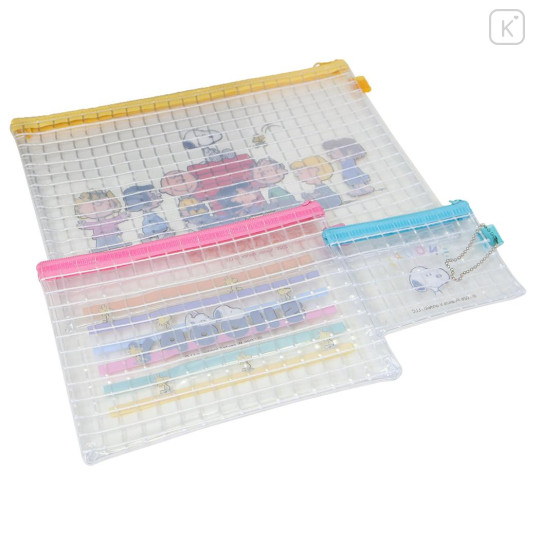 Japan Peanuts Clear Flat Pouch Set - Snoopy : Colorful - 2