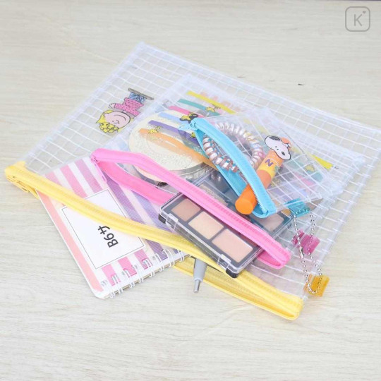 Japan Peanuts Clear Flat Pouch Set - Snoopy : Colorful - 3