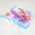 Japan Sanrio Clear Flat Pouch Set - Hello Kitty & Mimmy : Face - 3