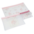 Japan Sanrio Clear Flat Pouch Set - My Melody : Pink Flower - 2