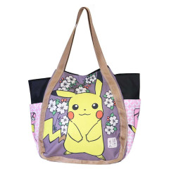 Japan Pokemon Balloon Tote Bag - Pikachu : Sakura Retro