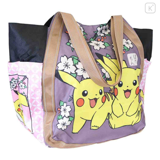 Japan Pokemon Balloon Tote Bag - Pikachu : Sakura Retro - 2