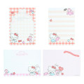 Japan Sanrio B7 Notepad - Hello Kitty & Tiny Chum : Candy Jar Grid Red - 3