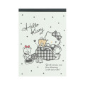 Japan Sanrio B7 Notepad - Hello Kitty & Tiny Chum : Grid Black - 1