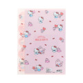 Japan Sanrio 5 Pockets A4 Clear File - Hello Kitty & Tiny Chum : Grid Red - 2