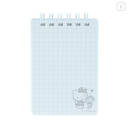 Japan Sanrio A7 Ring Memo - Hello Kitty & Tiny Chum : Grid Black - 3
