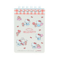 Japan Sanrio A7 Ring Memo - Hello Kitty & Tiny Chum : Grid Red - 2