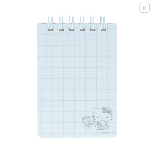 Japan Sanrio A7 Ring Memo - Hello Kitty & Tiny Chum : Grid Red - 3