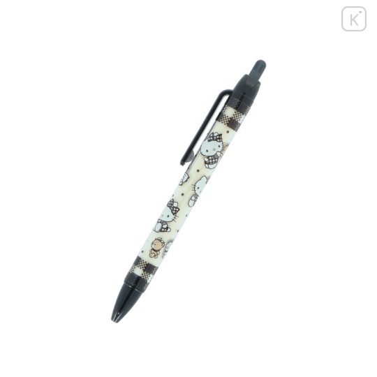 Japan Sanrio Ballpoint Pen - Hello Kitty & Tiny Chum : Grid Black - 1