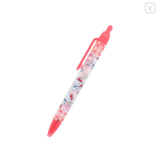 Japan Sanrio Ballpoint Pen - Hello Kitty & Tiny Chum : Grid Red - 1