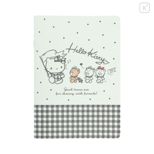 Japan Sanrio A5 Notebook - Hello Kitty & Tiny Chum : Grid Black - 1