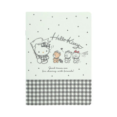 Japan Sanrio A5 Notebook - Hello Kitty & Tiny Chum : Grid Black