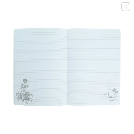 Japan Sanrio A5 Notebook - Hello Kitty & Tiny Chum : Grid Black - 3
