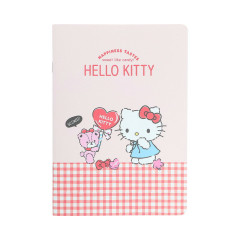 Japan Sanrio A5 Notebook - Hello Kitty & Tiny Chum : Grid Red
