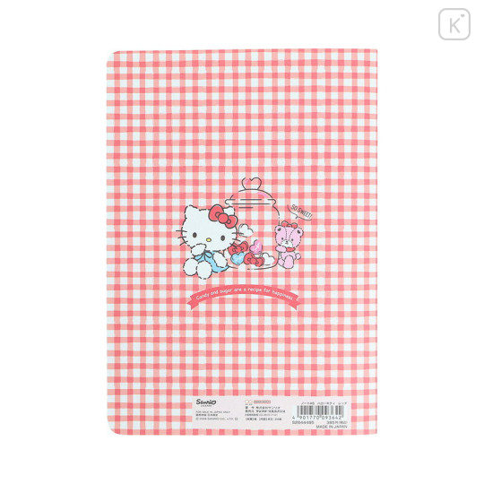 Japan Sanrio A5 Notebook - Hello Kitty & Tiny Chum : Grid Red - 2