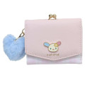 Japan Sanrio Plaid Badge Compact Wallet - Usahana : Pink - 1