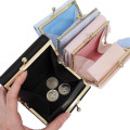 Japan Sanrio Plaid Badge Compact Wallet - Usahana : Blue - 3