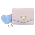 Japan Sanrio Plaid Badge Trifold Compact Wallet - Usahana : Pink - 1