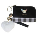 Japan Sanrio Plaid Badge Key Pass Case - Usahana : Black - 1