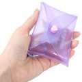 Japan Sanrio Mini Clear Pouch with Carabiner - Kuromi : Purple - 2