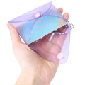Japan Sanrio Mini Clear Pouch with Carabiner - Kuromi : Purple - 3