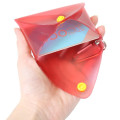 Japan Sanrio Mini Clear Pouch with Carabiner - Hello Kitty : Red - 3