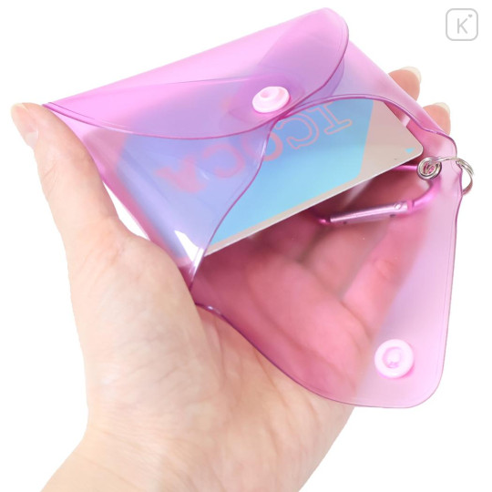 Japan Sanrio Mini Clear Pouch with Carabiner - Hello Kitty : Suntanned - 3